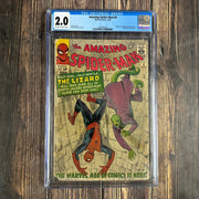 Bry's Comics *B0X04 Amazing Spider-Man #6 CGC 2.0 Classic Cover Art by Steve Ditko, 1st appearance and origin of the Lizard
