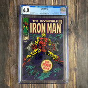 Bry's Comics *B0X04 Iron Man #1 CGC 6.0 ICONIC Cover Art by Gene Colan, 1st ongoing title series featuring Iron Man, Origin of Iron Man, Identity of Big M revealed to be Whitney Frost aka Madame Masque