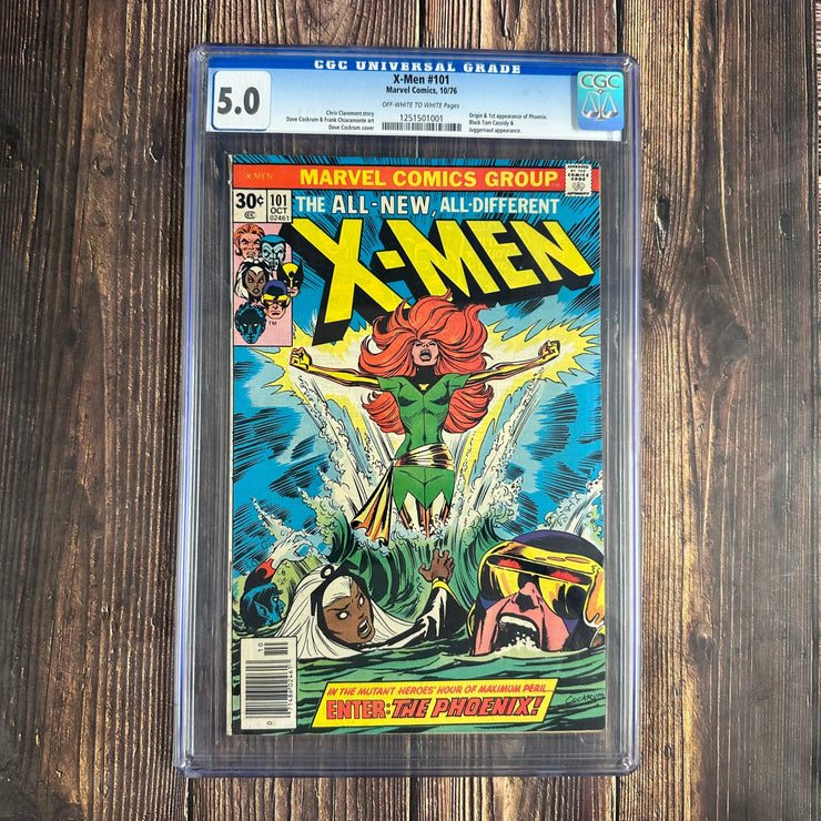 Bry's Comics *B0X04 Uncanny X-Men #101 CGC 5.0 ICONIC Cover Art by Dave Cockrum, Debut of new powers: Jean Grey becomes Phoenix, 1st full appearance of Black Tom Cassidy, NEWSSTAND EDITOIN