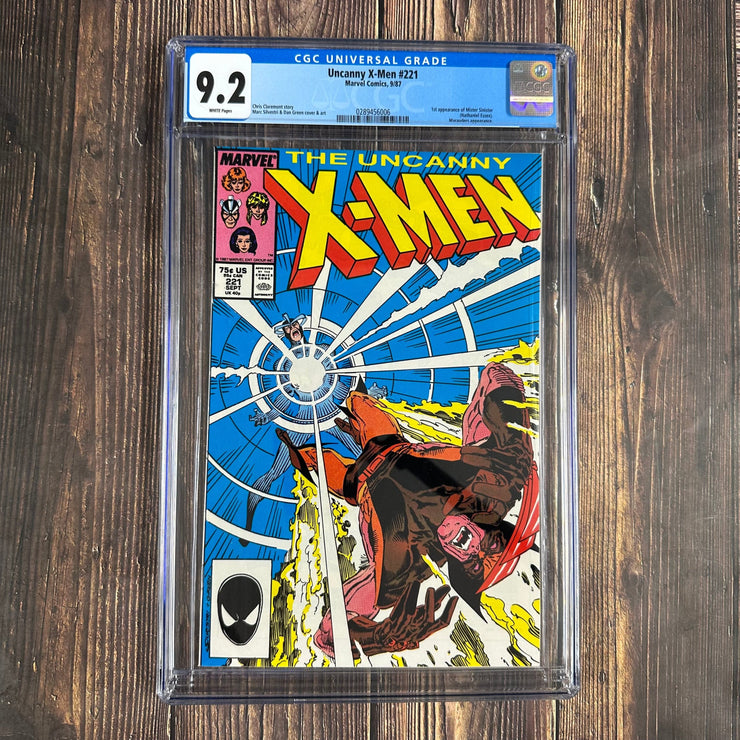 Bry's Comics *B0X04 Uncanny X-Men #221 CGC 9.2 WP Cover Art by Marc Silvestri, 1st full appearance of Mr. Sinister