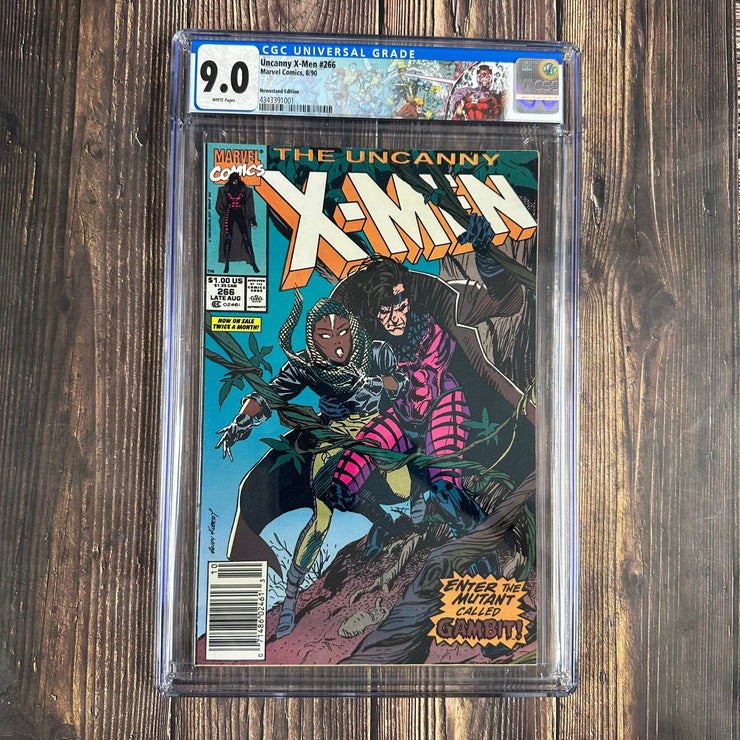 Bry's Comics *B0X04 Uncanny X-Men #266 CGC 9.0 WP Custom Label, Cover Art by Andy Kubert, 1st full appearance of Gambitz, NEWSSTAND EDITION
