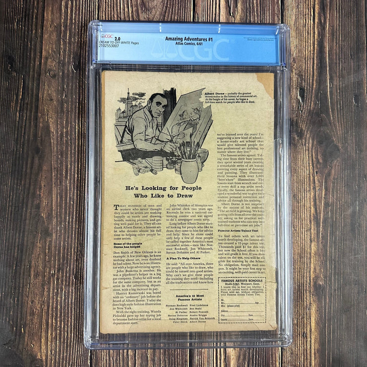 Bry's Comics *B0X05 Amazing Adventures #1 CGC 2.0 Cover Art by Jack Kirby, 1st appearance of Dr. Droom, 1st appearance of unnamed Lama later retconned into the Ancient One