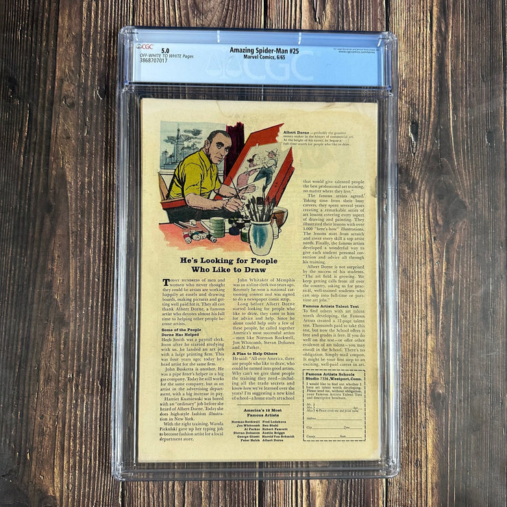 Bry's Comics *B0X05 Amazing Spider-Man #25 CGC 5.0 1st appearance of Spencer Smythe and the Spider-Slayers, 1st cameo appearance of Mary Jane Watson
