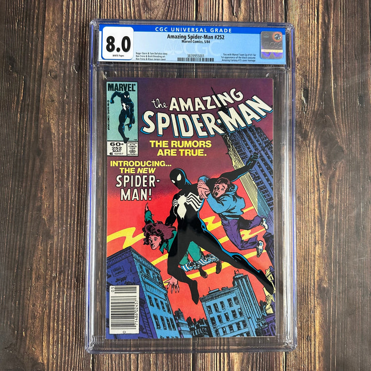 Bry's Comics *B0X05 Amazing Spider-Man #252 CGC 8.0 WP 1st appearance of Spider-Man's Black Costume, NEWSSTAND EDITION