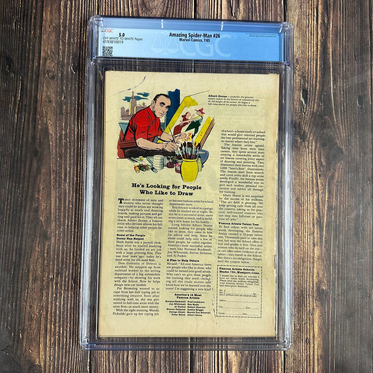 Bry's Comics *B0X05 Amazing Spider-Man #26 CGC 5.0 1st appearance of Bennett Brant as Crime Master