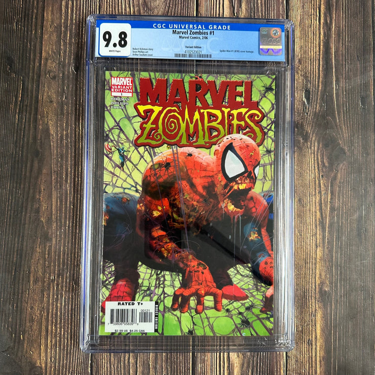 Bry's Comics *B0X05 Marvel Zombies #1 CGC 9.8 WP 2nd Print Cover Art by Arthur Suydam, Cover art inspired by Spider-Man #1 (1990)