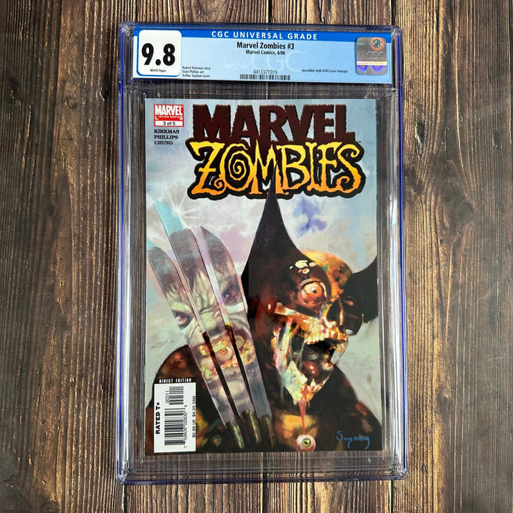 Bry's Comics *B0X05 Marvel Zombies #3 CGC 9.8 WP Cover Art by Arthur Suydam homage of Incredible Hulk #340