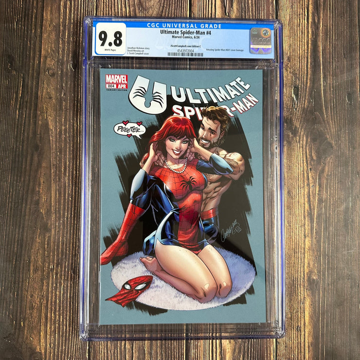 Bry's Comics *B0X05 Ultimate Spider-Man #4 CGC 9.8 WP J. Scott Campbell.com Edition C, Amazing Spider-Man #604 Homage