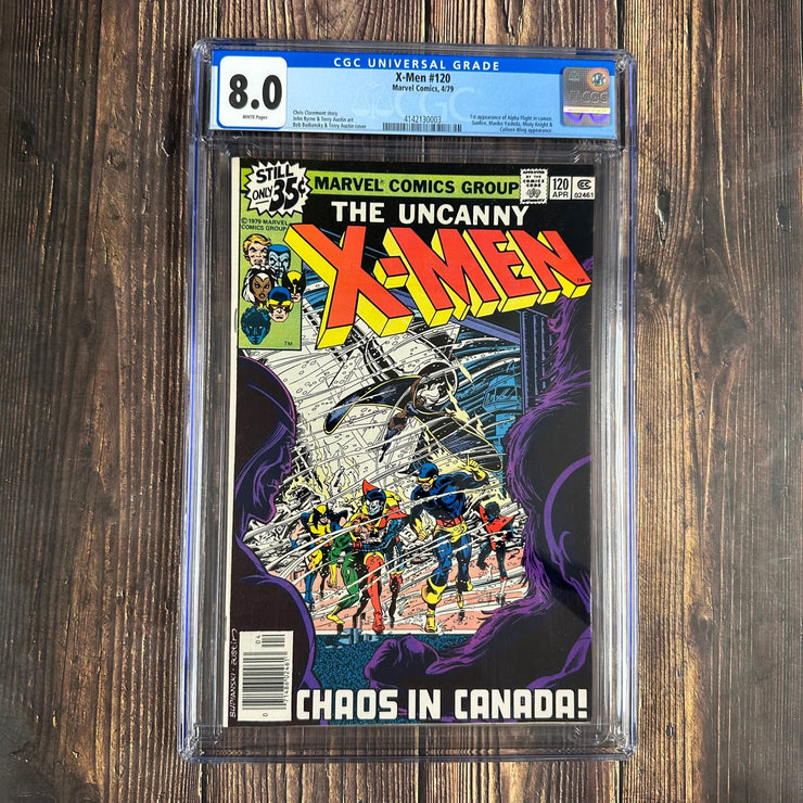 Bry's Comics *B0X05 Uncanny X-Men #120 CGC 8.0 WP Cover Art by John Byrne, 1st cameo team appearance of Alpha Flight: Sasquatch, Aurora, Northstar, Shaman, Snowbird
