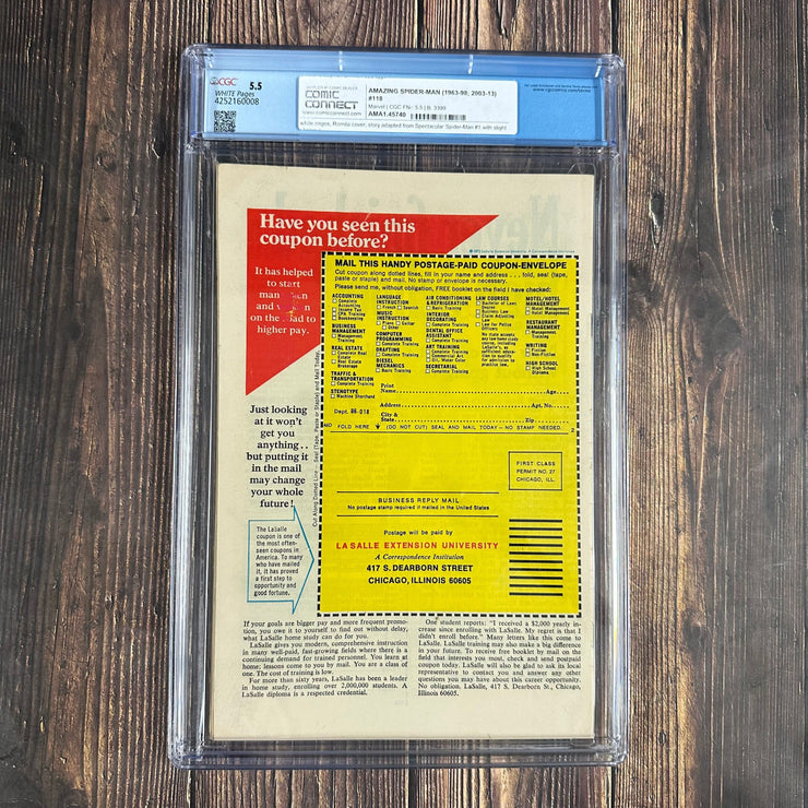 Bry's Comics *B0X06 Amazing Spider-Man #118 CGC 5.5 WP Cover Art by John Romita Sr.