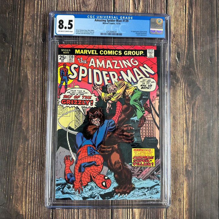Bry's Comics *B0X06 Amazing Spider-Man #139 CGC 8.5 Cover Art by Gil Kane, 1st appearance of Grizzly