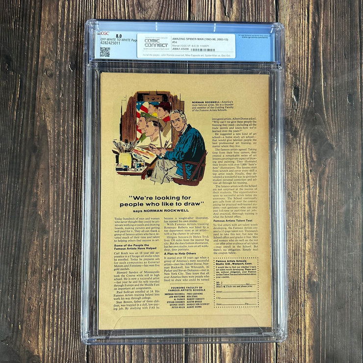 Bry's Comics *B0X06 Amazing Spider-Man #54 CGC 8.0 CLASSIC Cover Art by John Romita Sr.