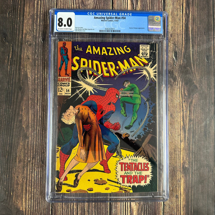 Bry's Comics *B0X06 Amazing Spider-Man #54 CGC 8.0 CLASSIC Cover Art by John Romita Sr.