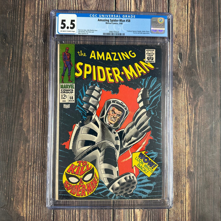 Bry's Comics *B0X06 Amazing Spider-Man #58 CGC 5.5 Cover Art by John Romita Sr.
