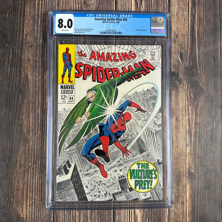 Bry's Comics *B0X06 Amazing Spider-Man #64 CGC 8.0 WP CLASSIC Cover Art by John Romita Sr.