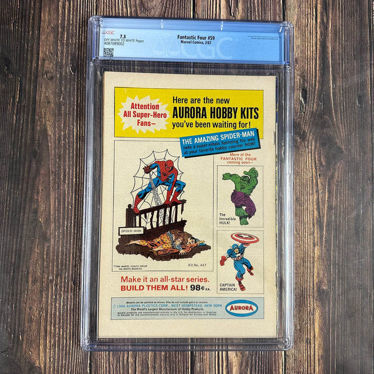 Bry's Comics *B0X06 Fantastic Four #59 CGC 7.5 Cover Art by Jack Kirby
