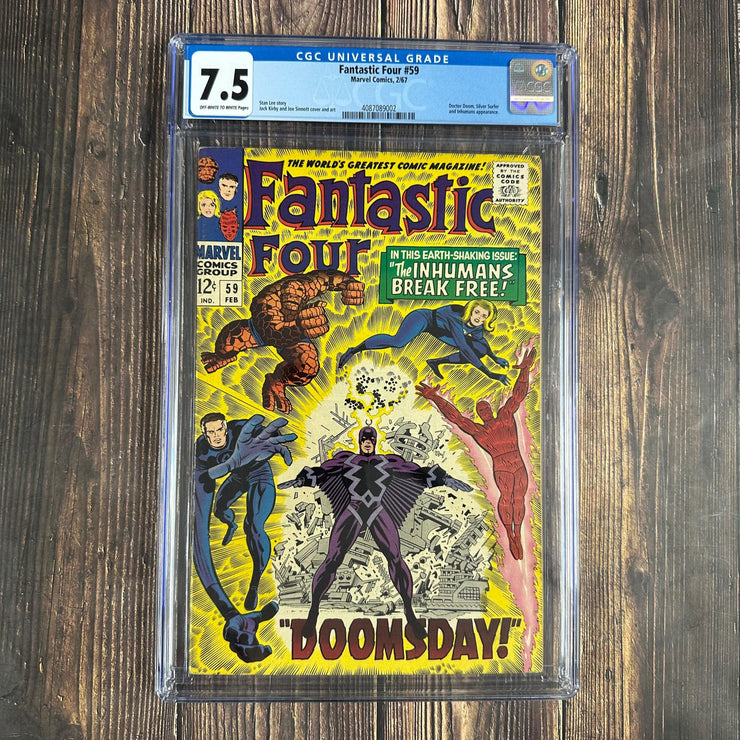 Bry's Comics *B0X06 Fantastic Four #59 CGC 7.5 Cover Art by Jack Kirby
