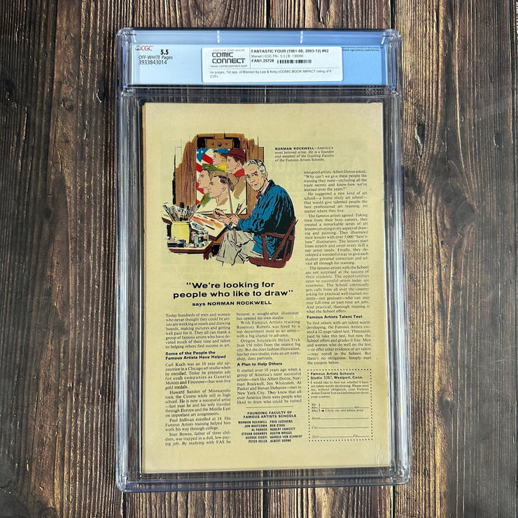 Bry's Comics *B0X06 Fantastic Four #62 CGC 5.5 Cover Art by Jack Kirby, 1st appearance of Blastarr