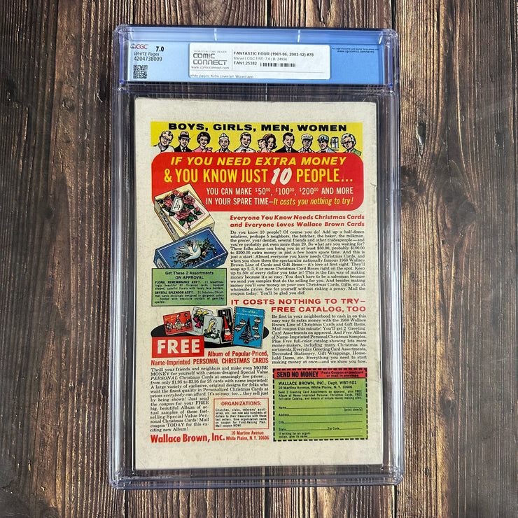 Bry's Comics *B0X06 Fantastic Four #78 CGC 7.0 WP Cover Art by Jack Kirby