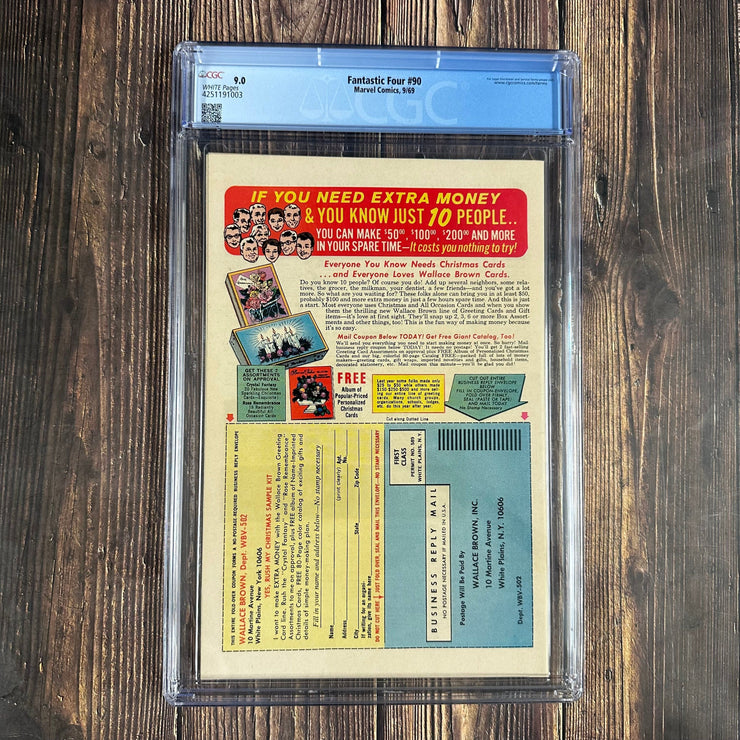 Bry's Comics *B0X06 Fantastic Four #90 CGC 9.0 WP Cover Art by Jack Kirby