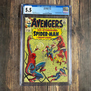 Bry's Comics *B0X07 Avengers #11 CGC 5.5 1st meeting of Spider-Man and the Avengers, 2nd appearance of Kang the Conqueror, 2nd appearance of Wonder Man (flashback)