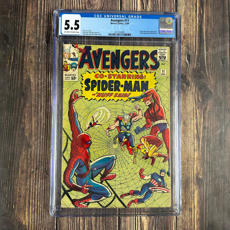 Bry's Comics *B0X07 Avengers #11 CGC 5.5 1st meeting of Spider-Man and the Avengers, 2nd appearance of Kang the Conqueror, 2nd appearance of Wonder Man (flashback)