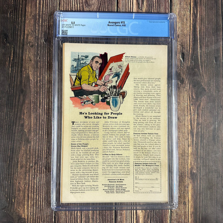 Bry's Comics *B0X07 Avengers #15 CGC 5.5 Cover Art by Jack Kirby, Death of Baron Heinrich Zemo