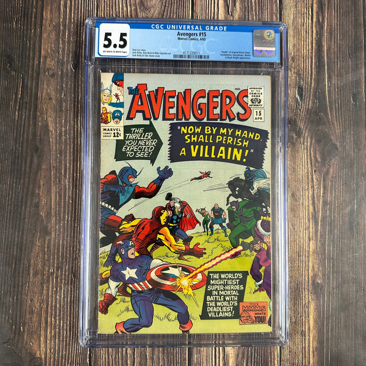 Bry's Comics *B0X07 Avengers #15 CGC 5.5 Cover Art by Jack Kirby, Death of Baron Heinrich Zemo