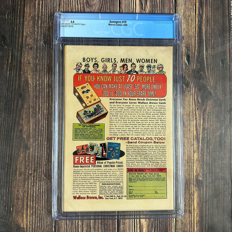 Bry's Comics *B0X07 Avengers #19 CGC 5.0 Cover Art by Jack Kirby, 1st appearance of Swordsman, Origin of Hawkeye