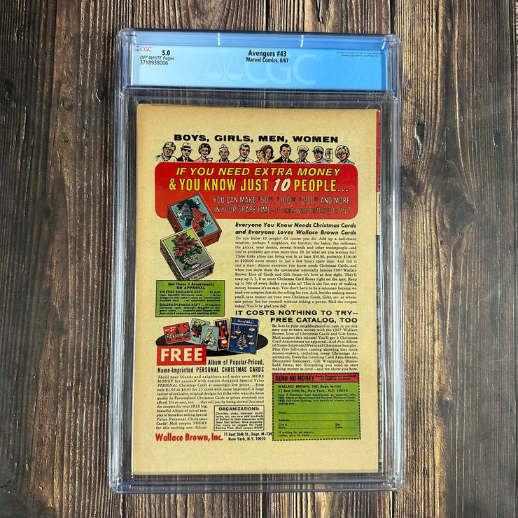 Bry's Comics *B0X07 Avengers #43 CGC 5.0 Cover Art by John Buscema, 1st appearance of the Red Guardian, Alexi Shostakov—husband of Natasha Romanova, the Black Widow