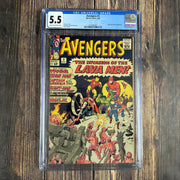Bry's Comics *B0X07 Avengers #5 CGC 5.5 Cover Art by Jack Kirby, 1st team appearance of the Lava Men