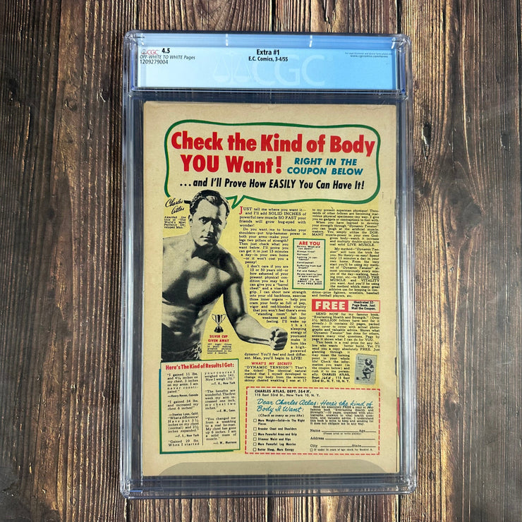 Bry's Comics *B0X07 Extra! #1 CGC 4.5 Cover Art by Johnny Craig, 1st appearance of Keith Michaels