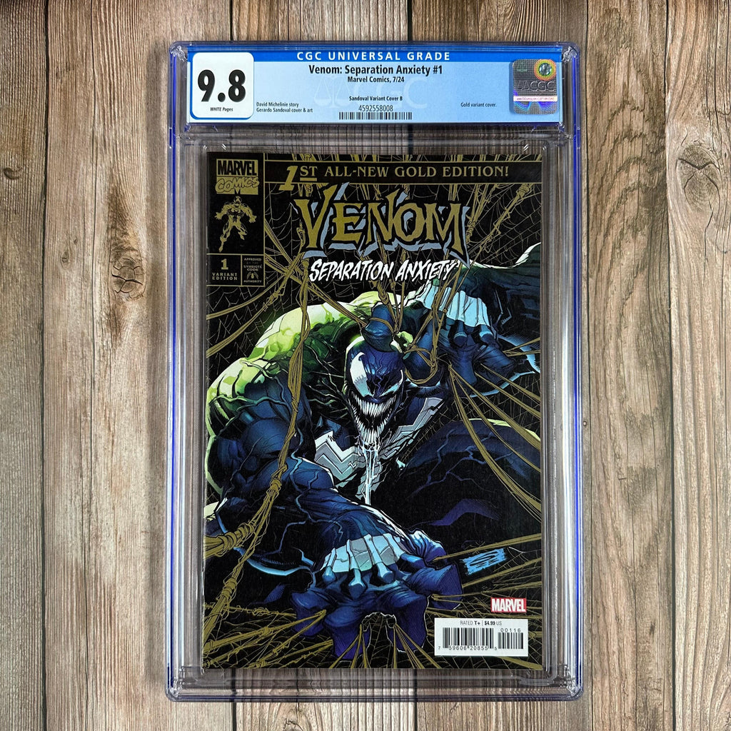 Bry's Comics B0X07 Venom: Separation Anxiety #1 CGC 9.8 WP 1:200 Variant Cover B by Gerardo Sandoval, Gold variant cover.