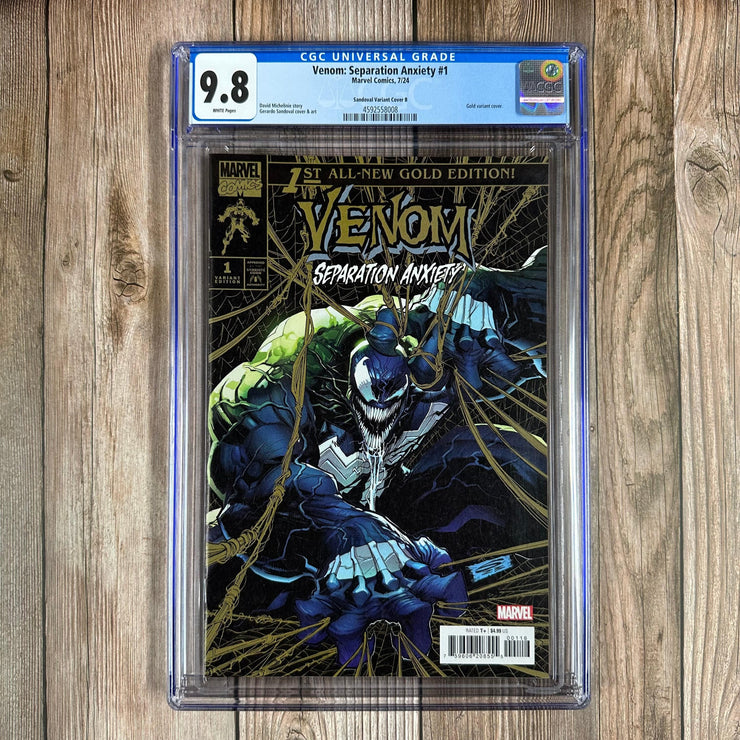 Bry's Comics B0X07 Venom: Separation Anxiety #1 CGC 9.8 WP 1:200 Variant Cover B by Gerardo Sandoval, Gold variant cover.