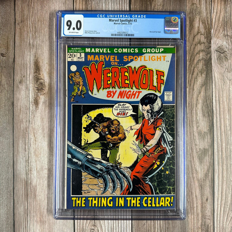 Bry's Comics **B0X08 Marvel Spotlight #3 CGC 9.0 2nd appearance of Werewolf by Night, 1st mention of the Darkhold