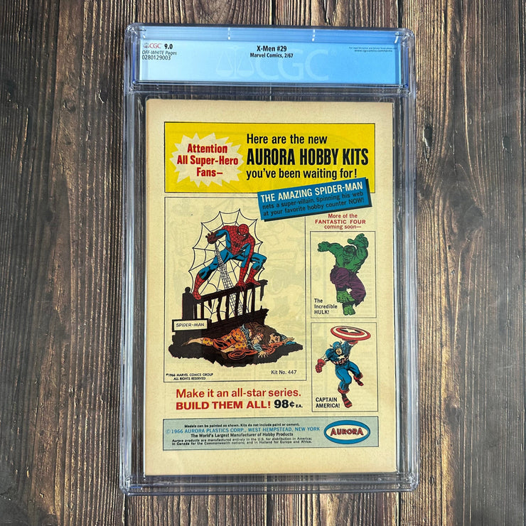 Bry's Comics *B0X08 Uncanny X-Men #29 CGC 9.0 Classic Roy Thomas Story, Cover Art by Werner Roth