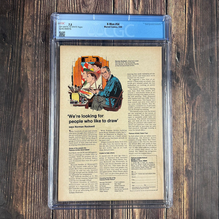 Bry's Comics *B0X08 Uncanny X-Men #54 CGC 7.5 Cover Art by Barry Windsor-Smith, 1st appearance of Alex Summers (Havok) and the Living Pharaoh