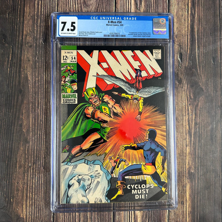 Bry's Comics *B0X08 Uncanny X-Men #54 CGC 7.5 Cover Art by Barry Windsor-Smith, 1st appearance of Alex Summers (Havok) and the Living Pharaoh