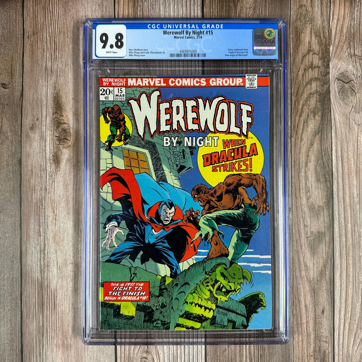 Bry's Comics *B0X08 Werewolf By Night #15 CGC 9.8 WP 1st Battle of Dracula vs Werewolf By Night & Origin of Werewolf By Night