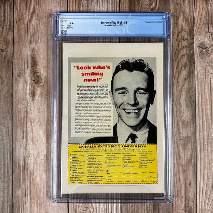 Bry's Comics *B0X08 Werewolf By Night #2 CGC 9.0 WP Cover art by Mike Ploog, Origin of Werewolf by Night retold.