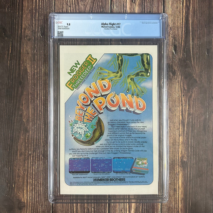 Bry's Comics *B0X1 Alpha Flight #17 CGC 9.8 WP Cover Art by John Byrne, CANADIAN PRICE VARIANT