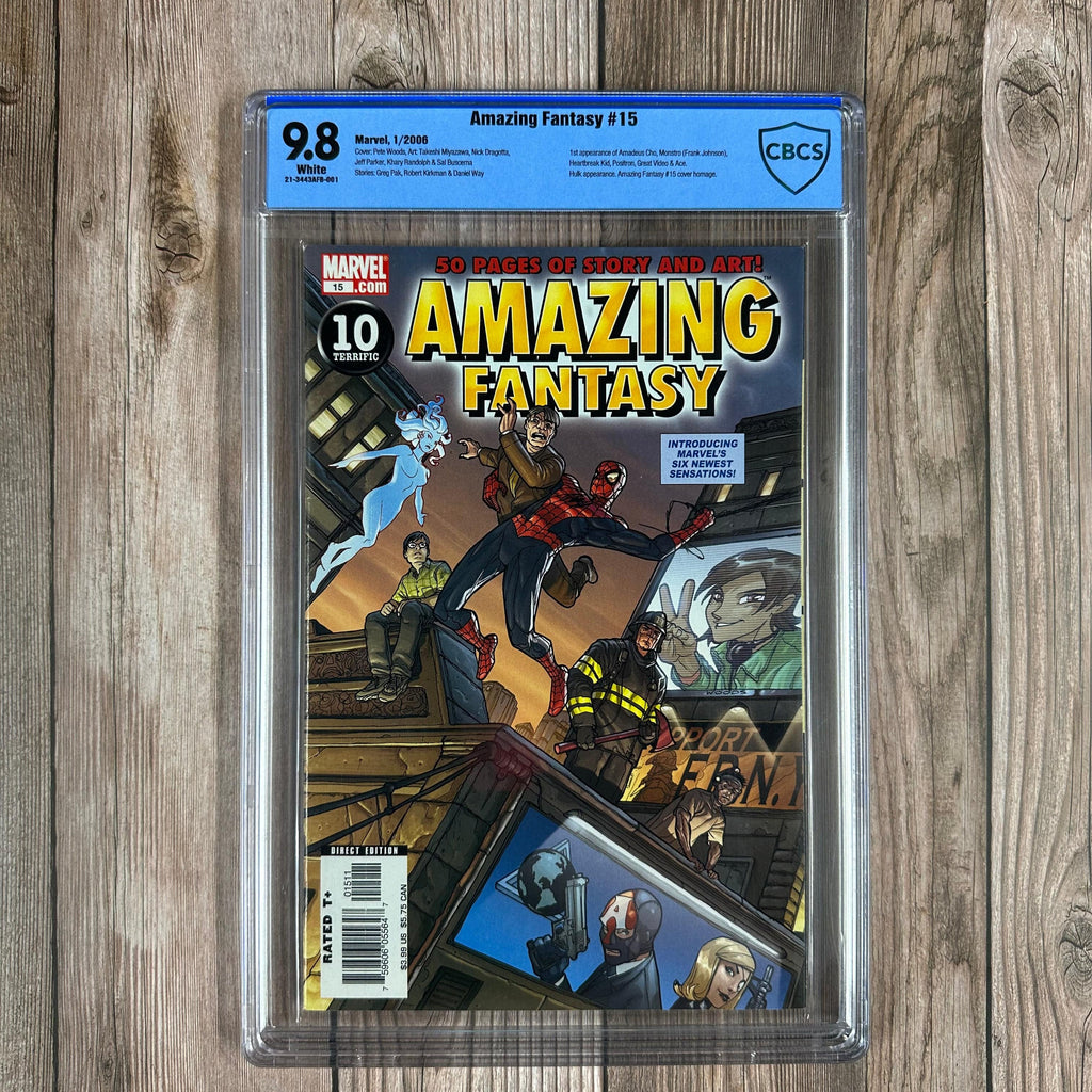 Bry's Comics *B0X1 Amazing Fantasy #15 CBCS 9.8 WP 1st appearance of Amadeus Cho, Heartbreak Kid, Positron Monstro, One-Eyed Jacquie, and the Great Video