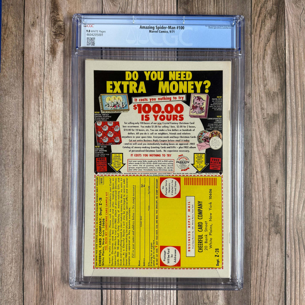 Bry's Comics *B0X1 Amazing Spider-Man #100 CGC 9.8 WP Milestone issue #100, ICONIC cover art by John Romita Sr.
