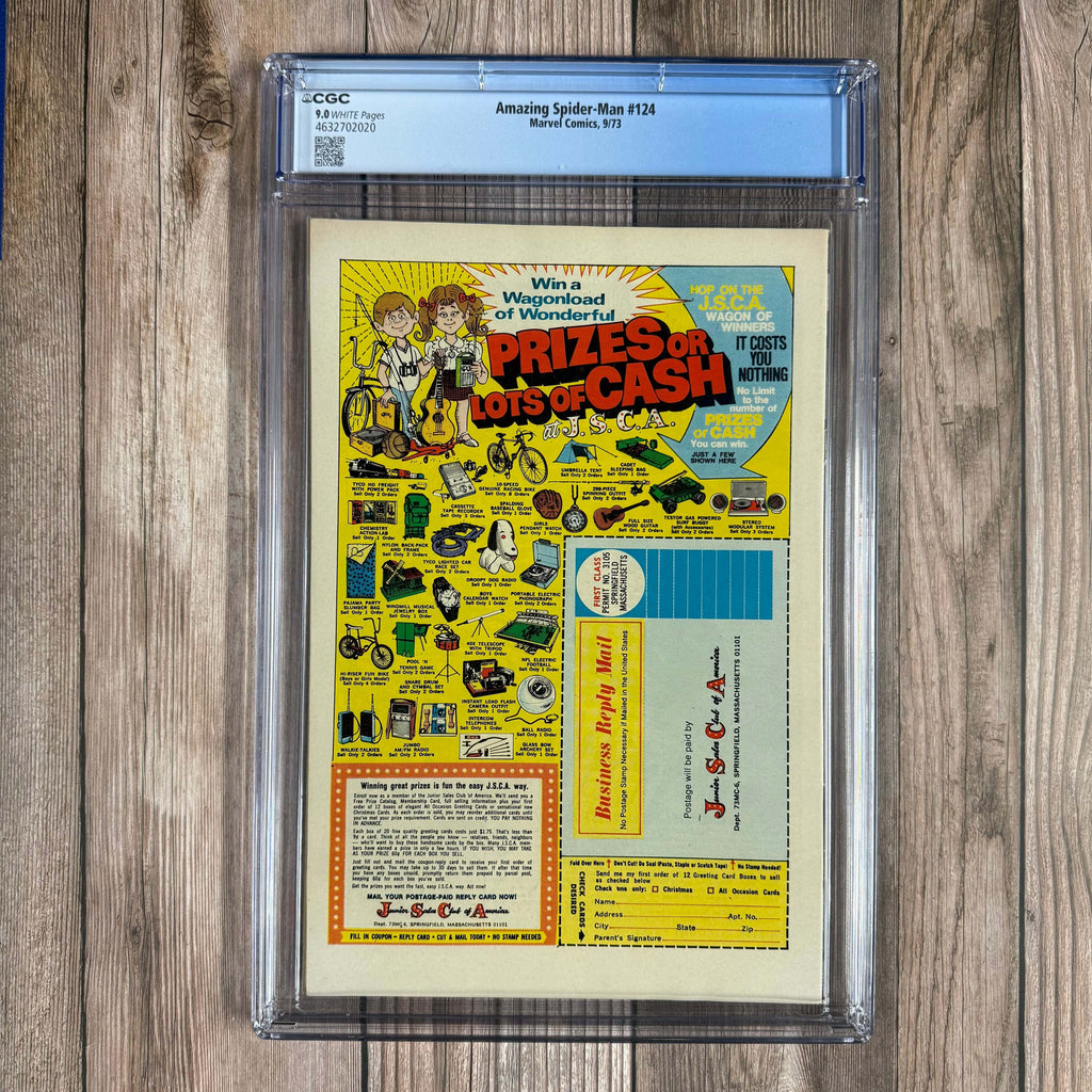 Bry's Comics *B0X1 Amazing Spider-Man #124 CGC 9.0 WP 1st appearance of Man-Wolf (John Jameson)