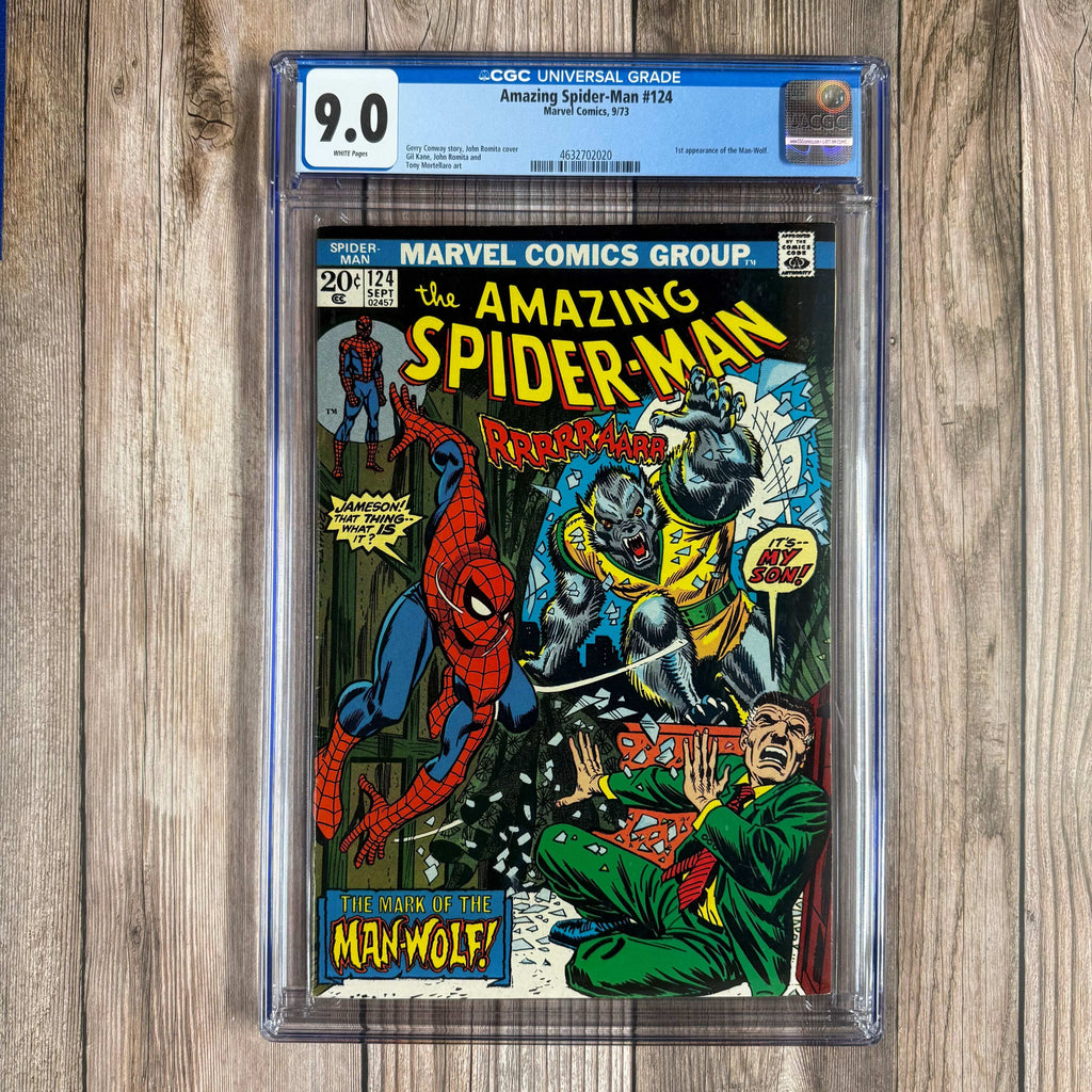 Bry's Comics *B0X1 Amazing Spider-Man #124 CGC 9.0 WP 1st appearance of Man-Wolf (John Jameson)