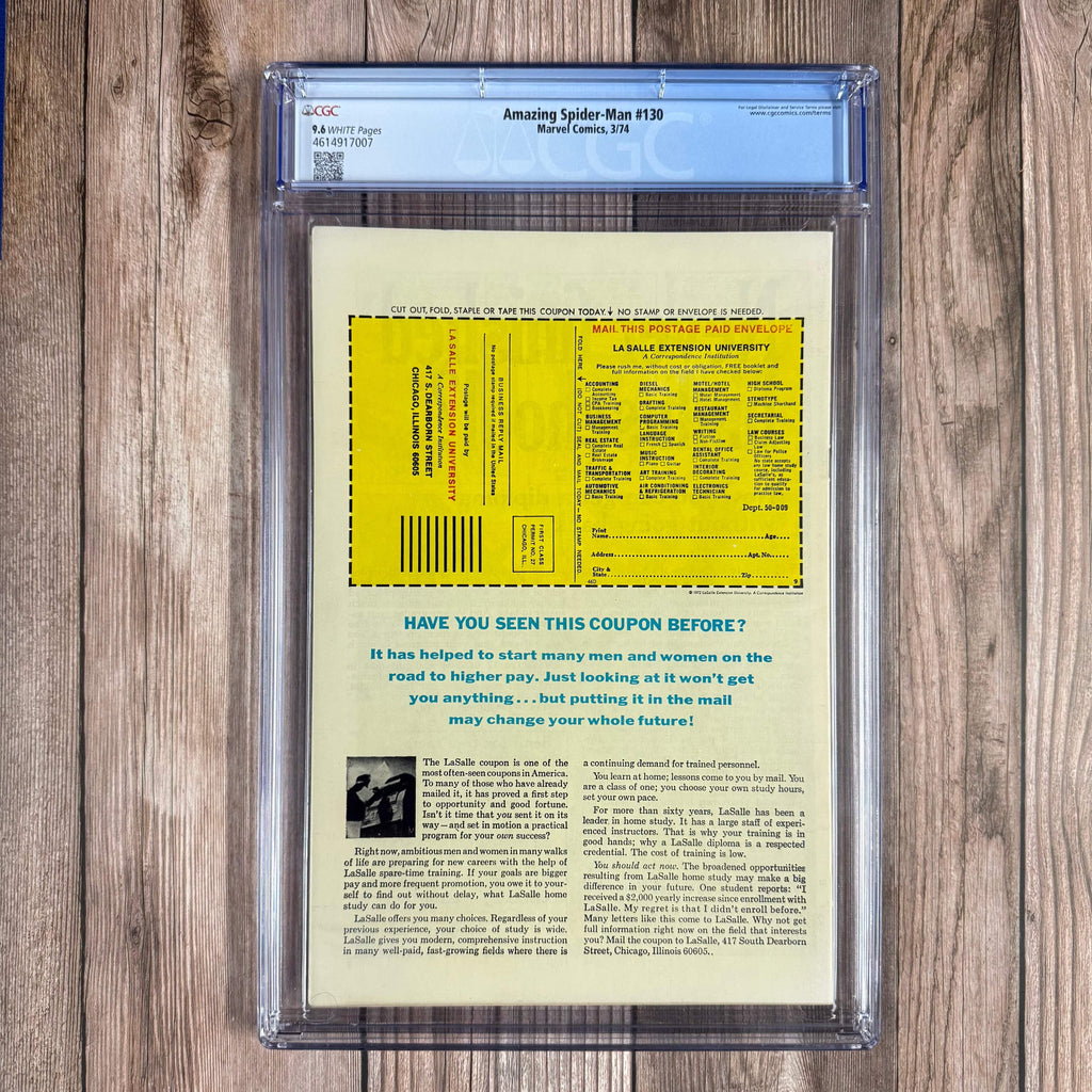 Bry's Comics *B0X1 Amazing Spider-Man #130 CGC 9.6 WP Debut of the Spider-Mobile, 1st cover appearance of the Jackal