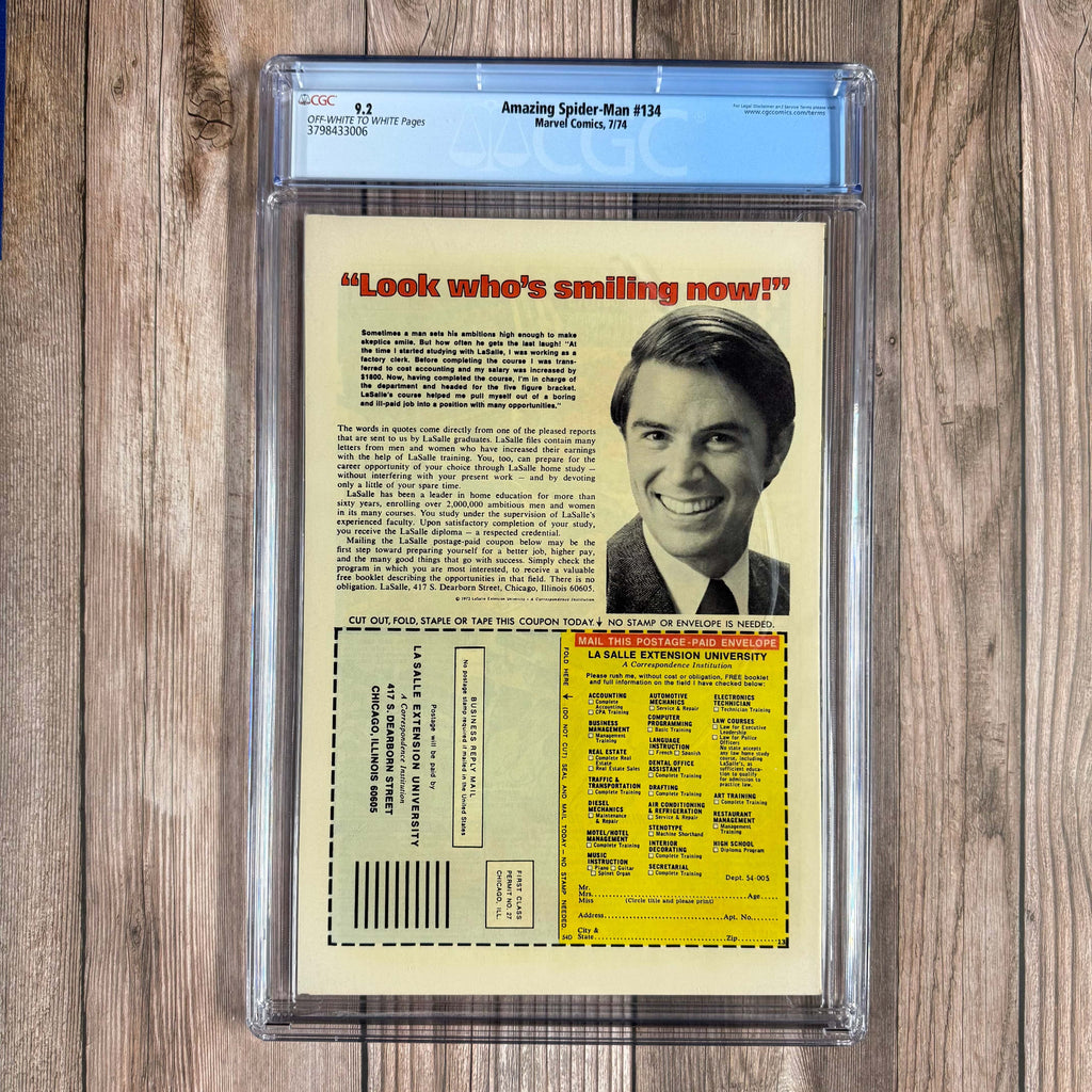 Bry's Comics *B0X1 Amazing Spider-Man #134 CGC 9.2 1st appearance of Tarantula, 2nd appearance of the Punisher *