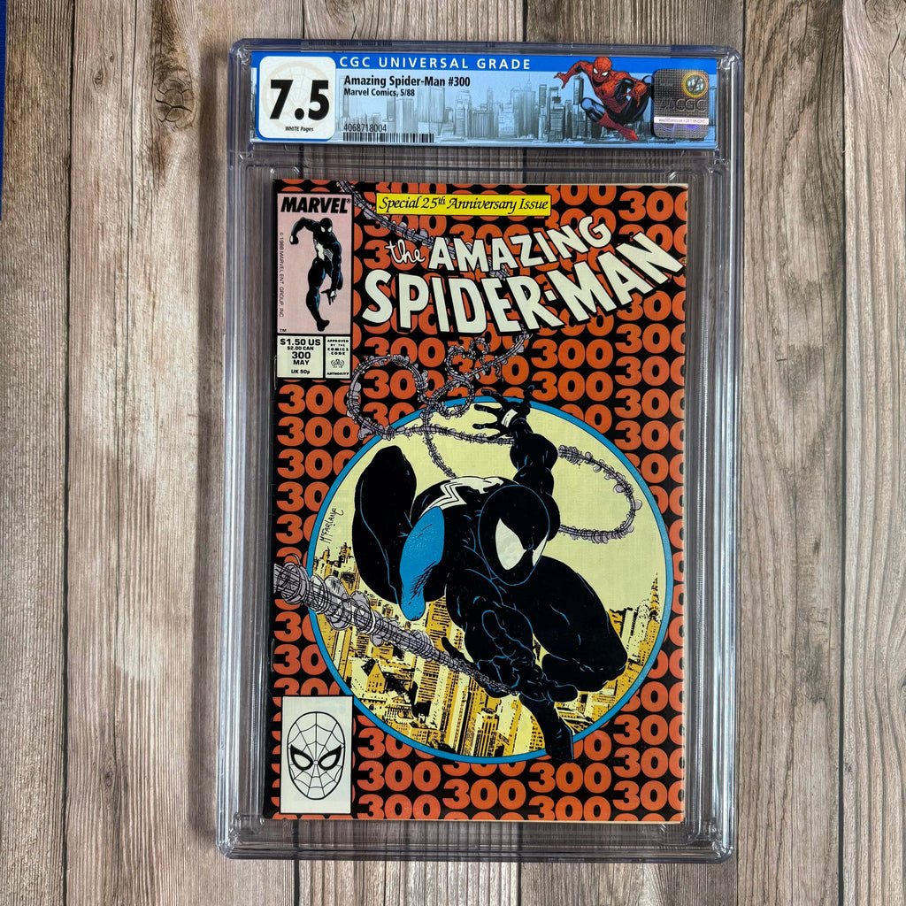 Bry's Comics *B0X1 Amazing Spider-Man #300 CGC 7.5 WP Custom Label, ICONIC Cover by Todd McFarlane, 1st full appearance of Venom
