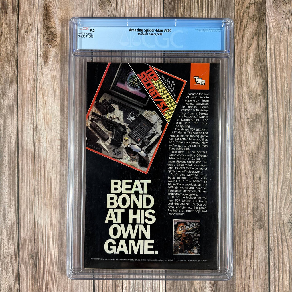 Bry's Comics *B0X1 Amazing Spider-Man #300 CGC 9.2 WP 1st full appearance of Venom, ICONIC Todd McFarlane Cover, NEWSSTAND EDITION