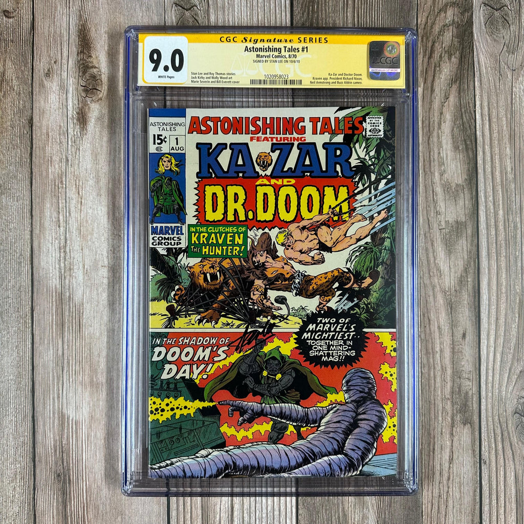Bry's Comics *B0X1 Astonishing Tales #1 CGC 9.0 WP SS Signed by Stan Lee 1st appearance of the Doomsman, Ka-Zar and Doctor Doom stories (Cert: 8023)